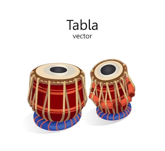 Vecteur instrument de musique oriental à percussion tabla