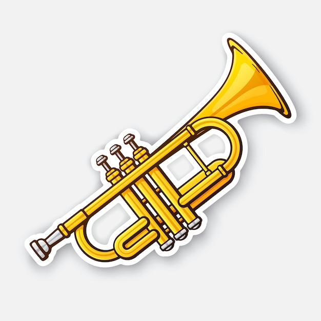 Instrument à vent de musique classique trompette Rock ou équipement de jazz Vector illustration