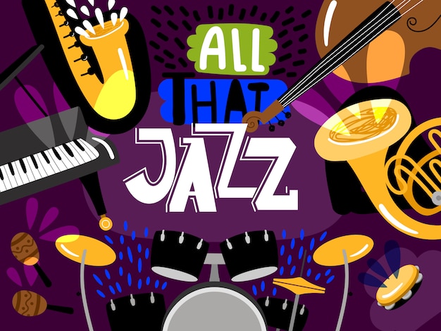 Instruments de jazz musicaux en direct