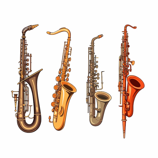 Instruments de musique à vent Ensemble de flûte Trompette Saxophone Clarinette et hautbois Trombone Corne française