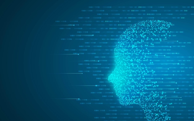 L'intelligence artificielle Le contour de la tête humaine Le concept de technologie et d'ingénierie Illustration vectorielle