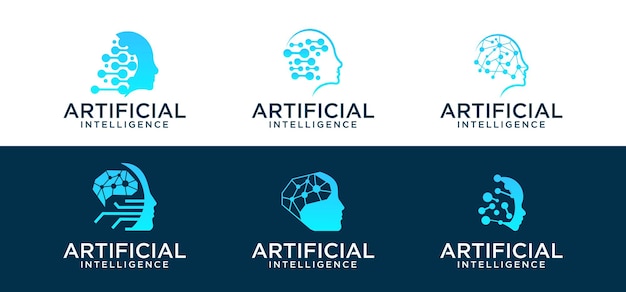 Intelligence Artificielle Logo Future Technologie Logo Vecteur Homme Intelligent Future Technologie