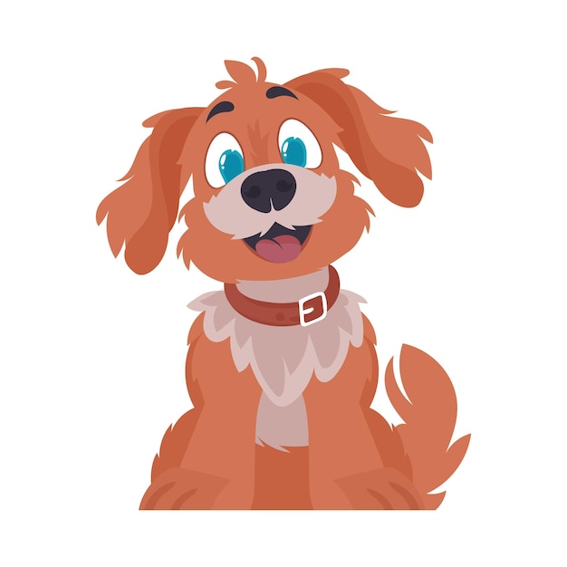 Intelligentbeat se fait rincer canine Canine souriant style dessin animé Illustration vectorielle
