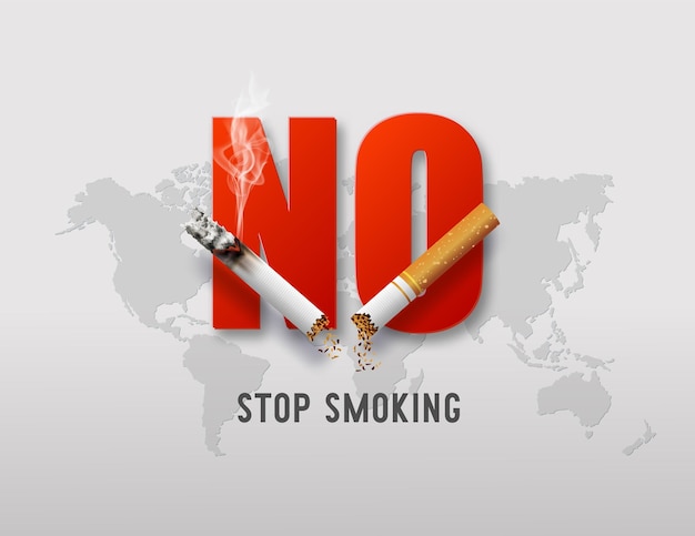 Vecteur interdiction de fumer et journée mondiale sans tabac
