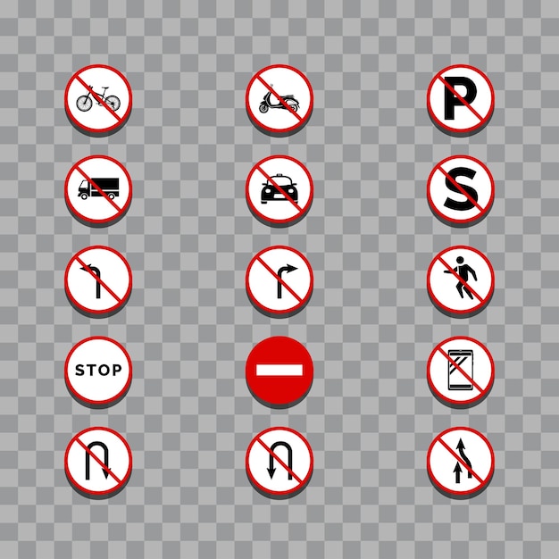 Vecteur interdiction signe collection graphisme illustration vectorielle