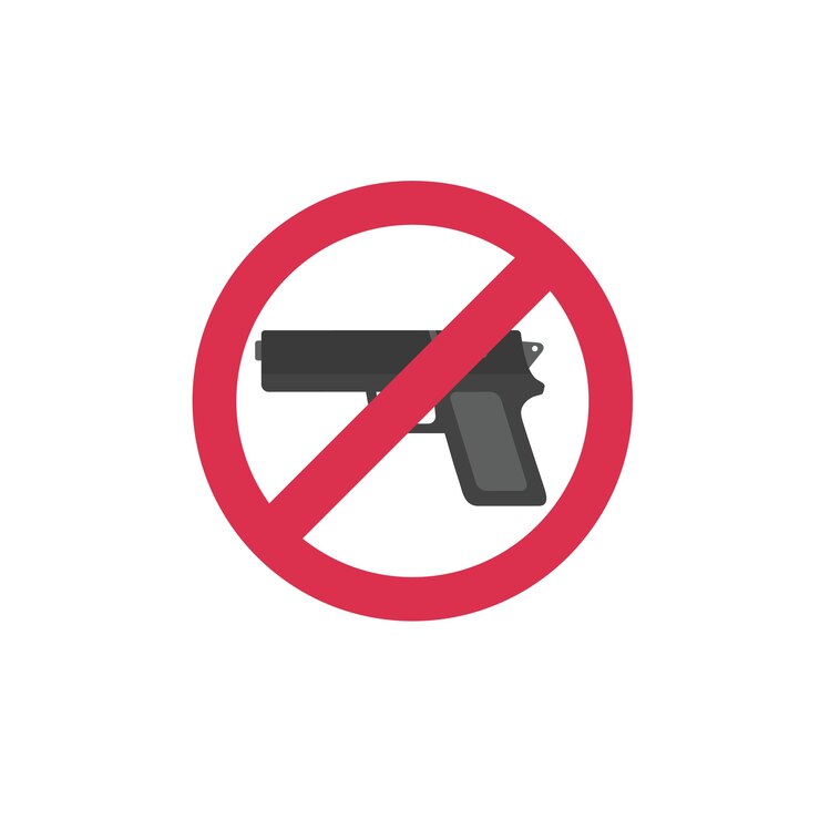 Interdisant le signe pour l'arme
