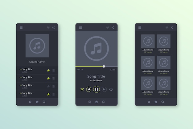 Interface D'application De Lecteur De Musique Moderne