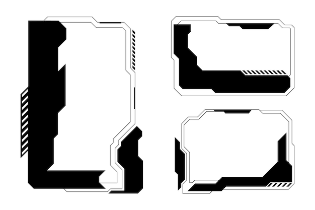 Interface cybernétique futuriste Tech HUD Conception du cadre SciFi Éléments du panneau cybernétique Set