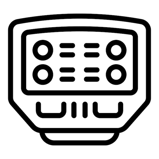 Interface électronique de l'appareil montrant des boutons et des indicateurs pour l'interaction de l'utilisateur