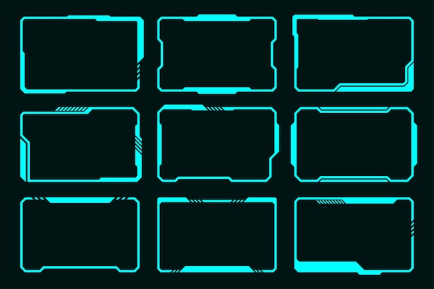 Interface futuriste de la technologie HUD de l'élément de cadre de collection