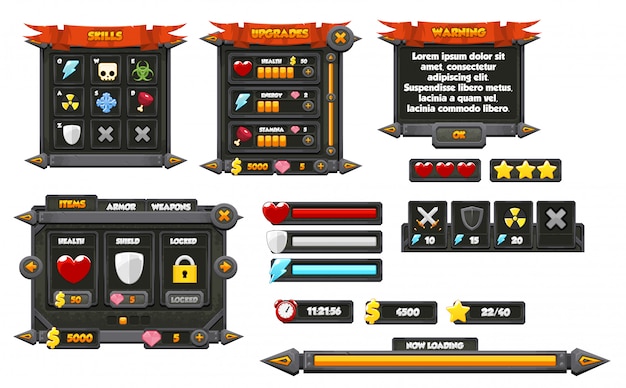 Interface Graphique Du Jeu Médiéval