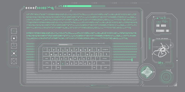 Interface Hud futuriste pour le traitement des données du serveur