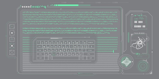 Interface Hud Futuriste Pour Le Traitement Des Données Du Serveur