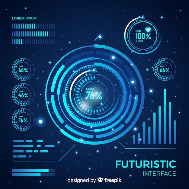 Interface Hud Futuriste Avec Style Dégradé