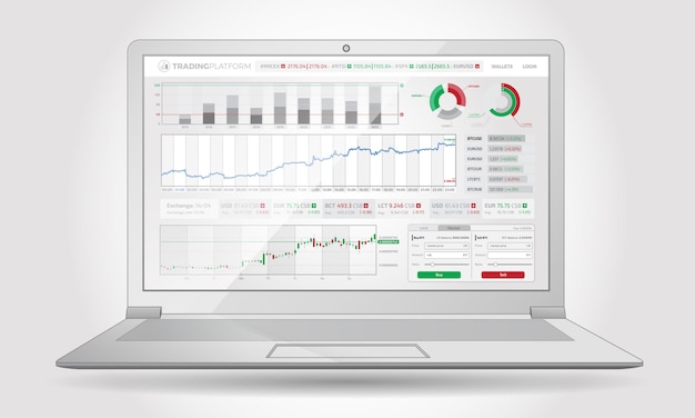 Interface De Plateforme De Trading Avec éléments Infographiques