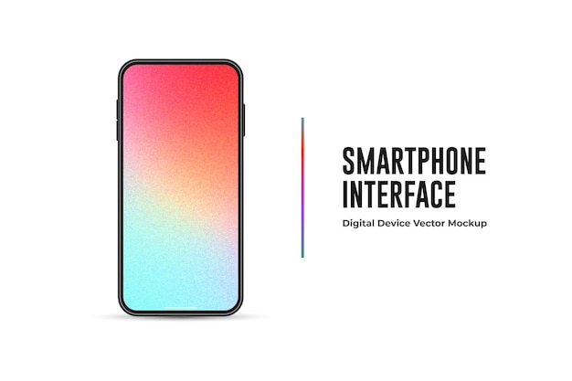 Interface smartphone réaliste, maquette vectorielle