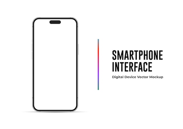 Interface Smartphone Réaliste Téléphone Mobile De Haute Qualité Vue Avant Écran Vide Maquette Vectorielle