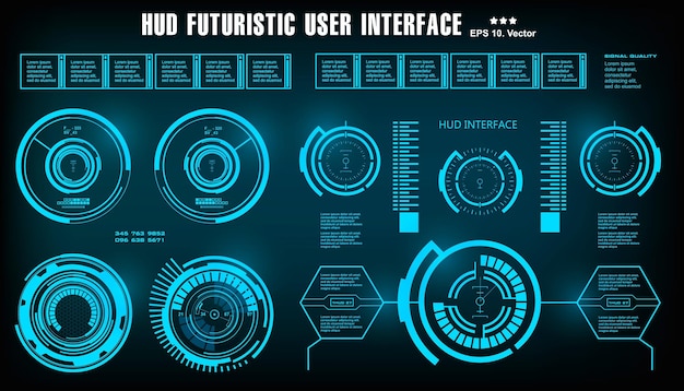 Interface Utilisateur Bleu Futuriste Hud Affichage Du Tableau De Bord Cible De L'écran De La Technologie De Réalité Virtuelle