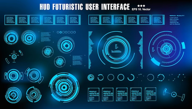 Interface Utilisateur Bleu Futuriste Hud Affichage Du Tableau De Bord Cible De L'écran De La Technologie De Réalité Virtuelle