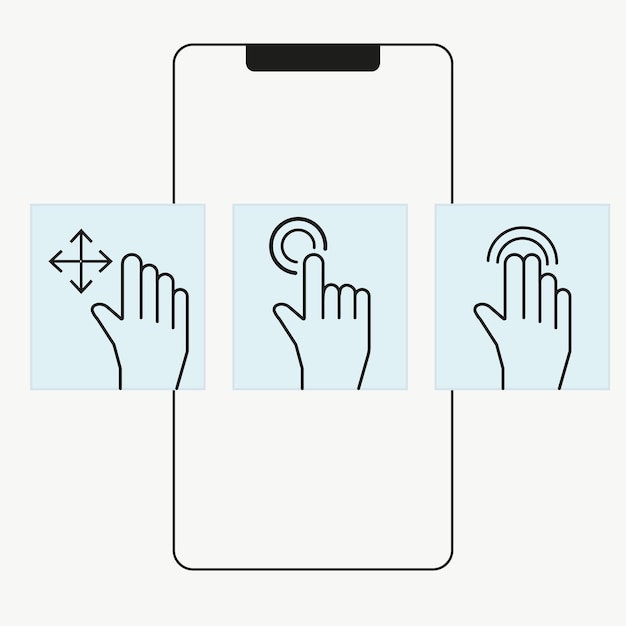 Interface Utilisateur Des Gestes Pour Le Téléphone