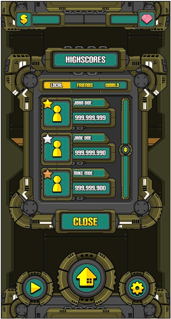 Interface Utilisateur Graphique Du Jeu Vidéo Robot