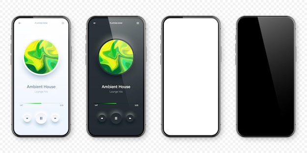 Interface Utilisateur De Lecteur Audio En Ligne Application Smartphone Ui Conception De Médias Musicaux Streaming Et écoute