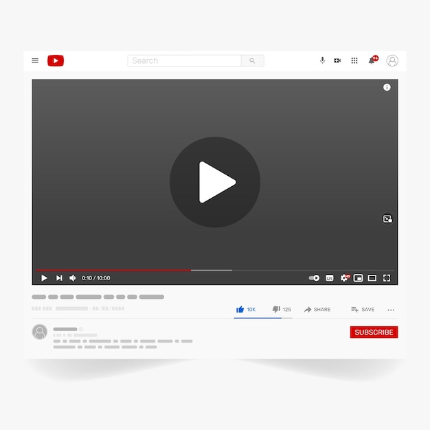Interface vidéo du site Web