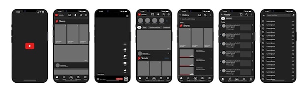 Interface Youtube Dans L'écran Iphone You Tube Modèle D'interface De Réseau Social De Médias Sociaux Page D'accueil Youtube Recommandations Profil D'abonnement Modèle D'iphone 14 Editorial