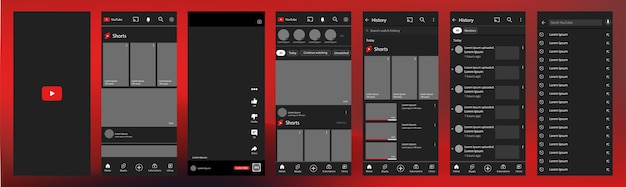 Interface Youtube Modèle D'interface De Réseau Social De Médias Sociaux De L'écran You Tube Page D'accueil Profil D'abonnement Aux Recommandations Youtube Fond Dégradé Editorial