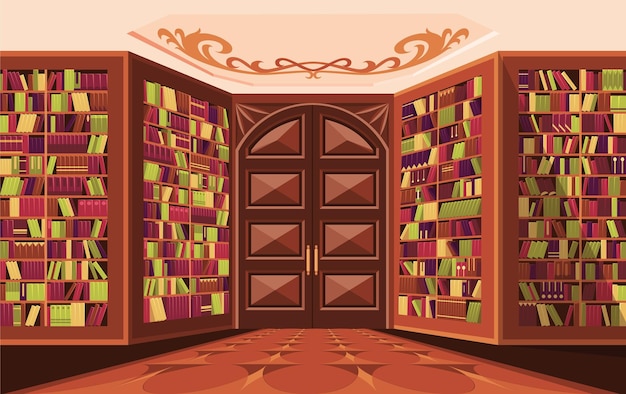 Intérieur de la bibliothèque avec bibliothèques étagères à livres Bibliothèque intérieure de luxe avec mobilier en bois Endroit confortable pour la collection de littérature
