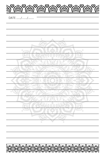 Intérieur du carnet de notes Mandala