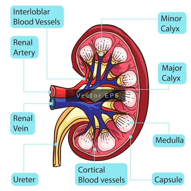 À L'intérieur Du Rein Humainanatomie Des Parties Du Corps