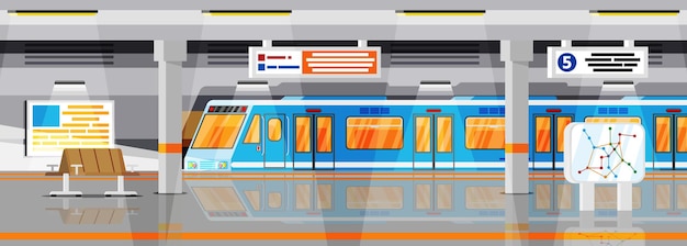 L'intérieur de la station de métro vide