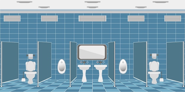 Vecteur intérieur des toilettes publiques