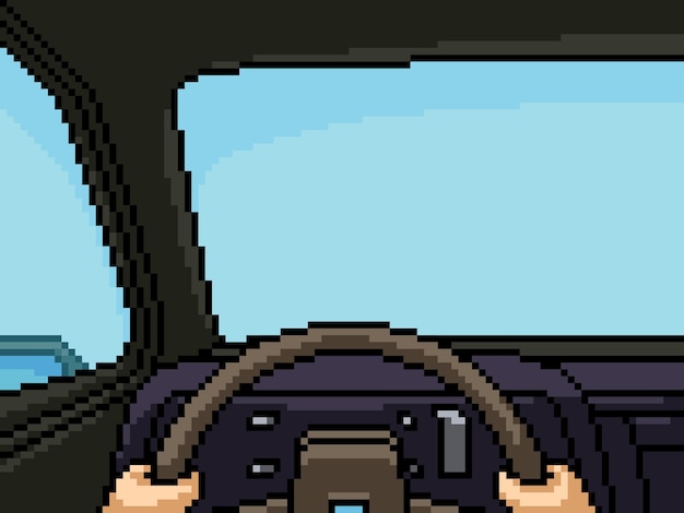 Intérieur De Voiture Pixel Art