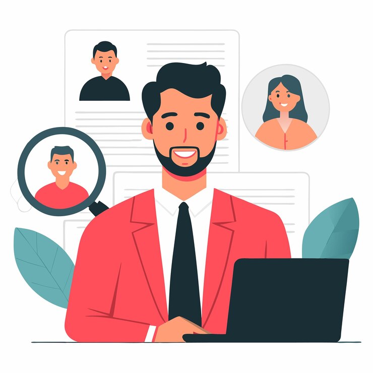Vecteur interprétation illustrative des défis et des opportunités dans la recherche d'emploi moderne