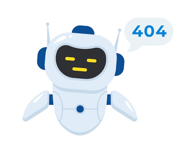 Introuvable chatbot Support de personnage Service automatisé Illustration vectorielle