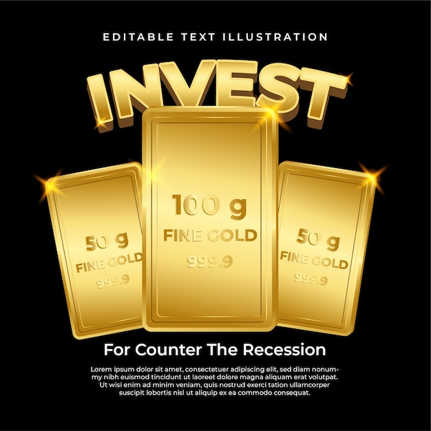 investir l'or pour contrer l'illustration de la récession