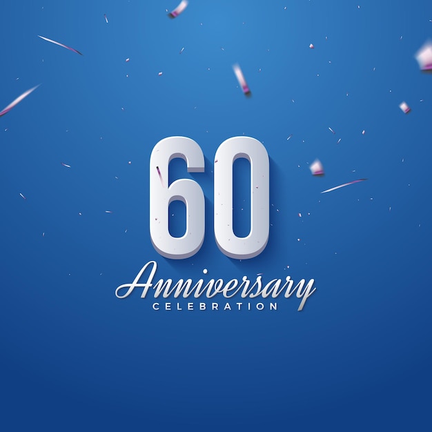 Invitation 60e anniversaire avec ruban argenté