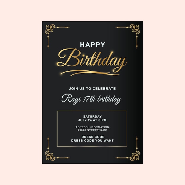Invitation anniversaire élégante