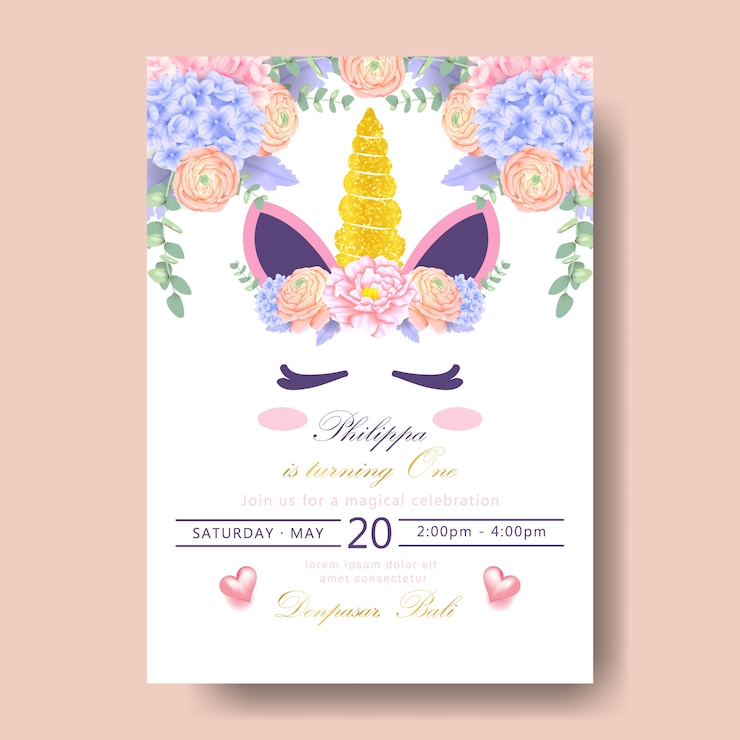 Invitation à l'anniversaire de la licorne