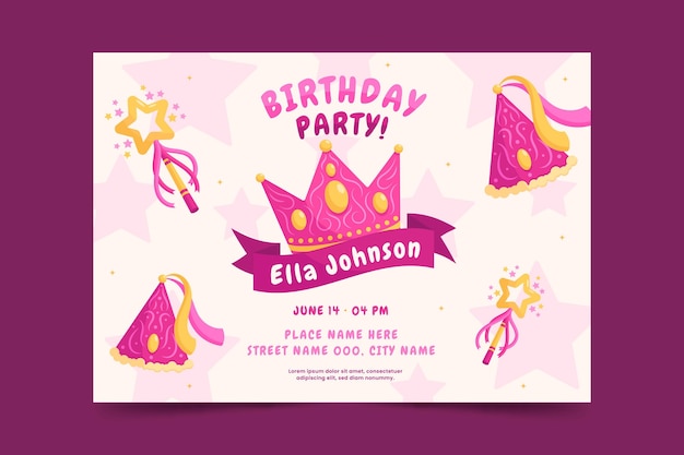 Invitation D'anniversaire Princesse Plate