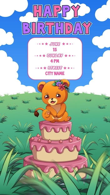 Invitation Anniversaire Roi Et Reine Lion