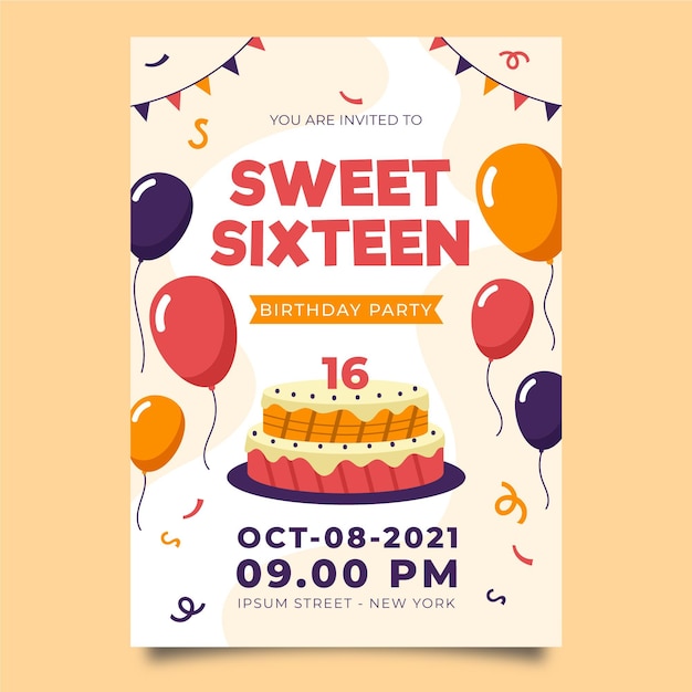 Invitation D'anniversaire Sweet Sixteen