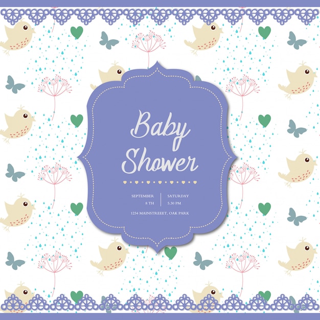 Vecteur invitation de baby shower