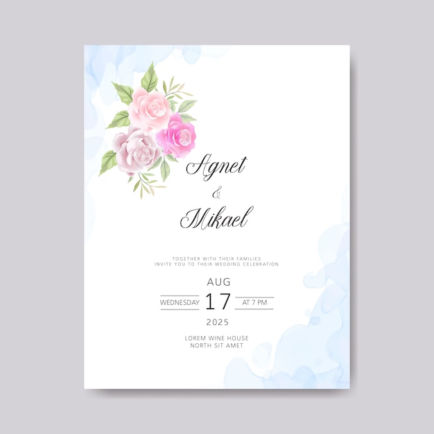 Invitation De Cartes De Mariage Avec Belle Fleur