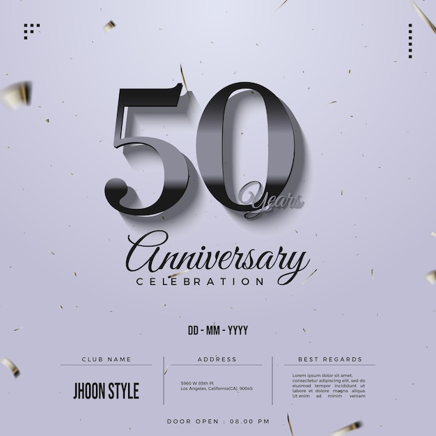 Invitation Du 50e Anniversaire Avec Des Chiffres Sur Papier Glacé