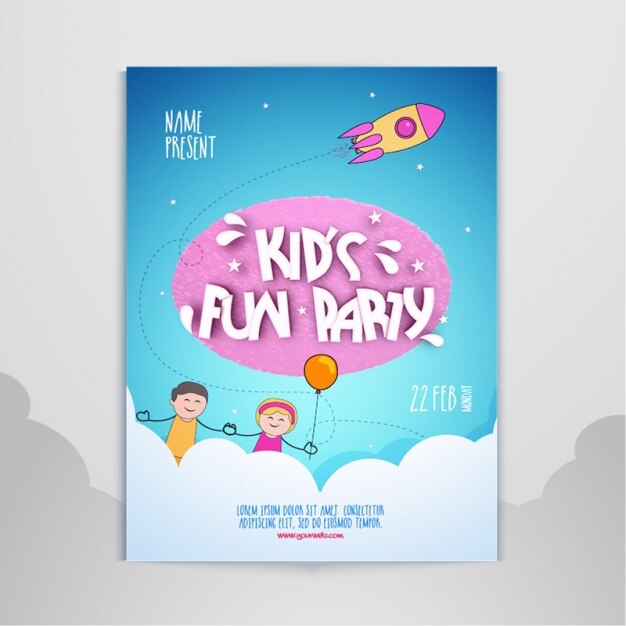 Vecteur invitation de fête d&#39;enfant