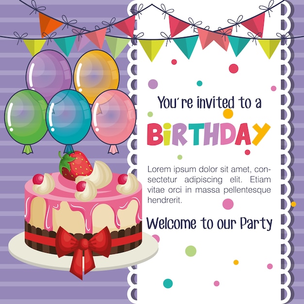 invitation de fête de joyeux anniversaire