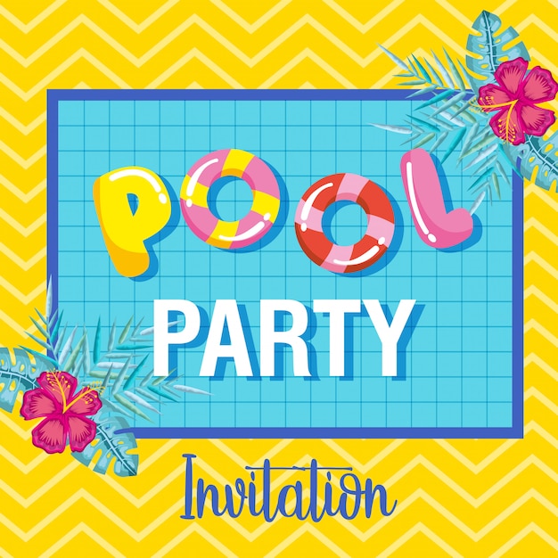Vecteur invitation à la fête à la piscine l'heure d'été